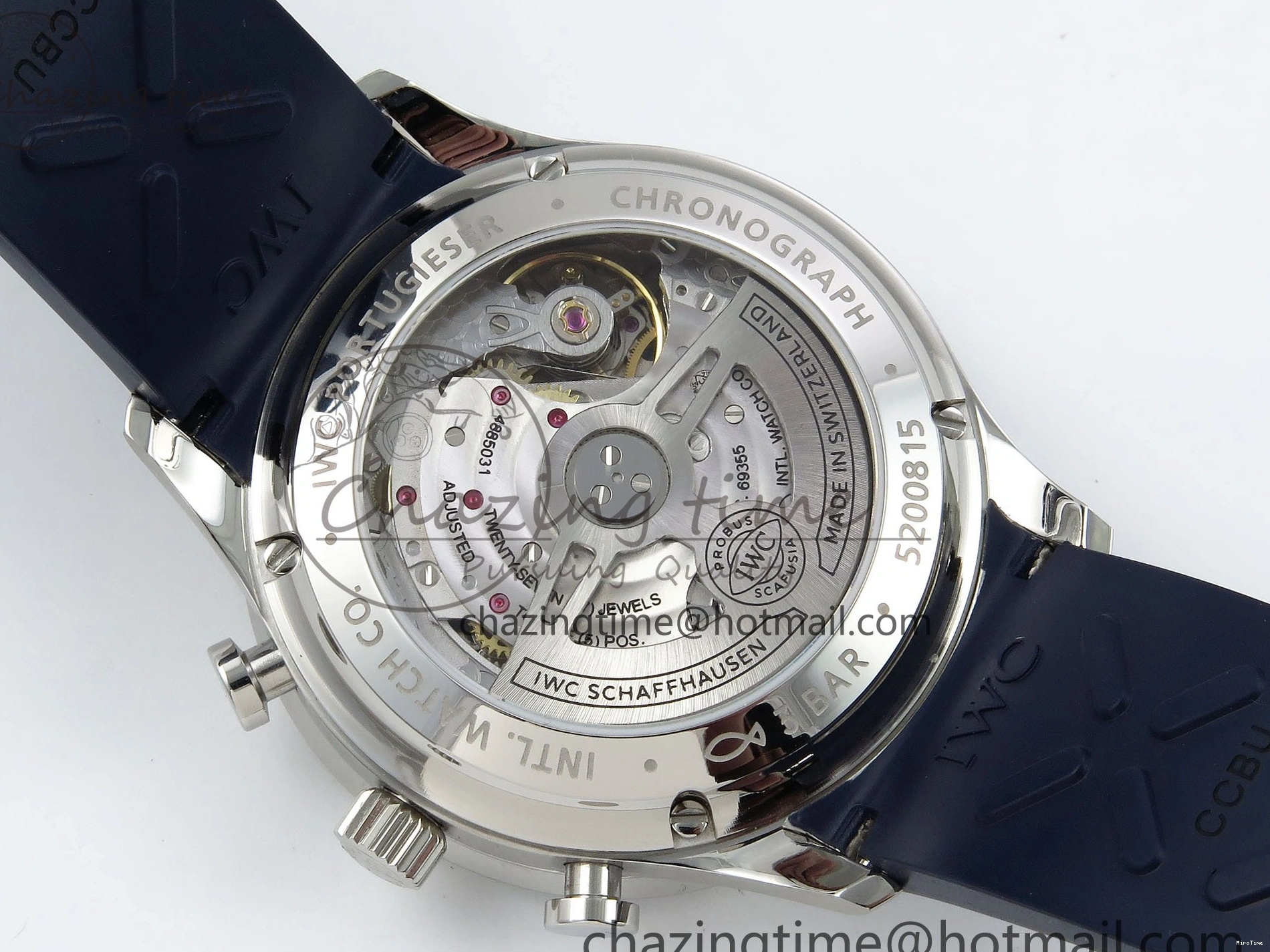 MIROTIME 0211 Casual Portuguese Chrono IW3716 Z+F 1:1 Best Edition White Dial on Blue Rubber Strap A 7016